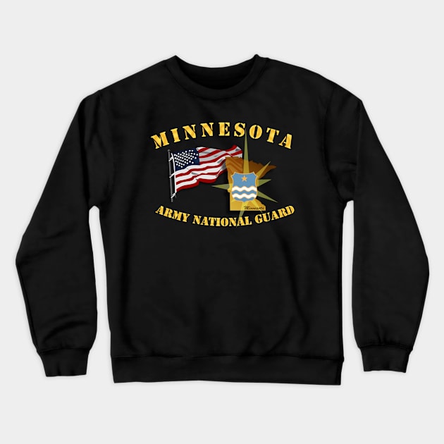 Minnesota - ARNG w Flag Crewneck Sweatshirt by twix123844